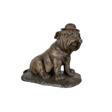 Smoking Bulldog Bronze Table Top Sculpture - Majestic Fountains