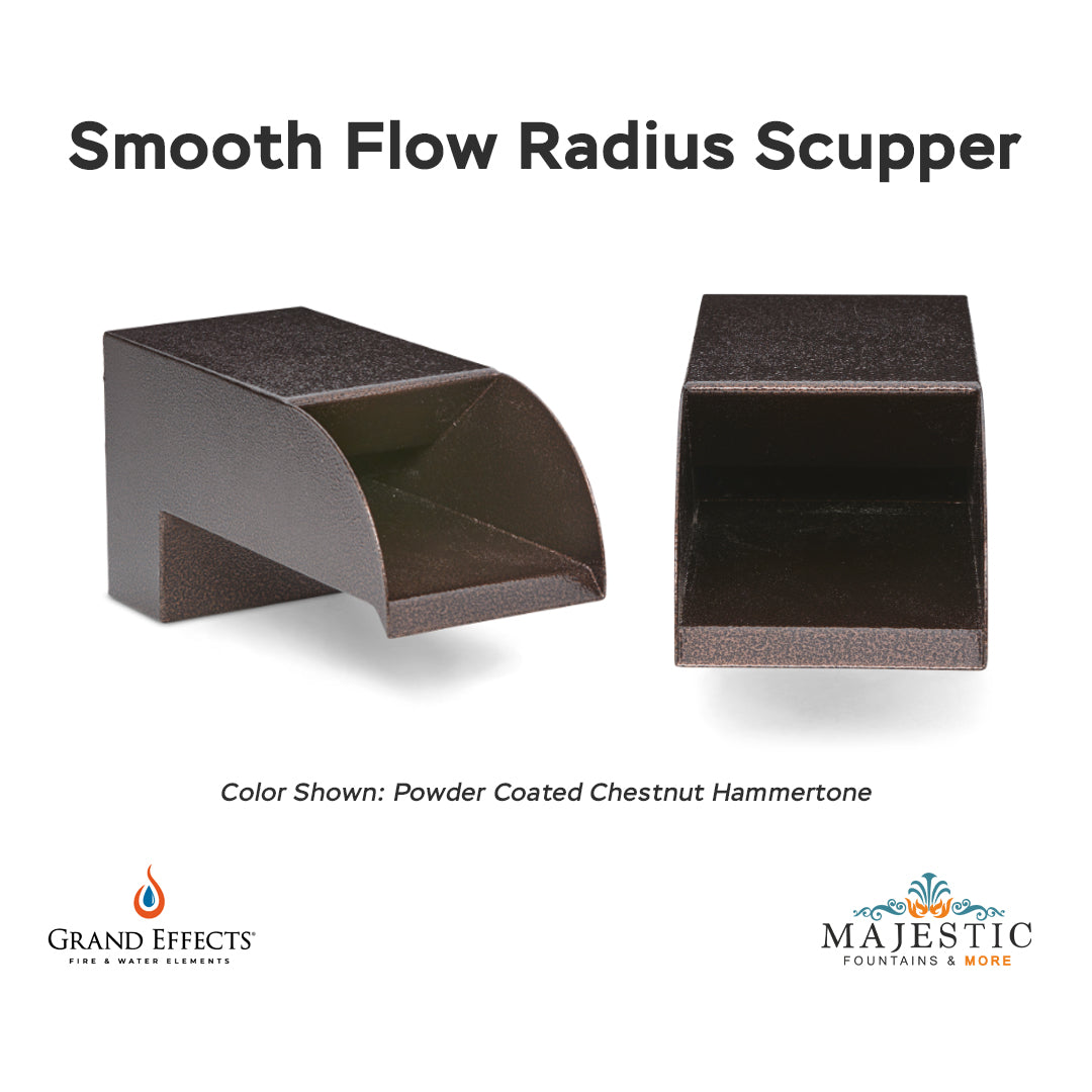 Smooth Flow Radius Scupper Chestnut Hammertone - Majestic Fountains