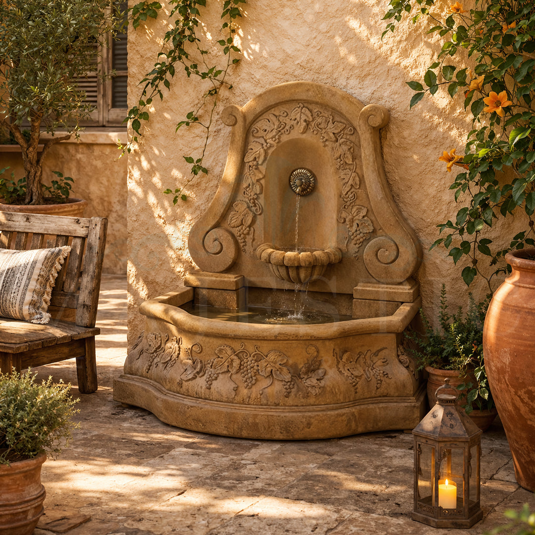 Sonoma Concrete Outdoor Wall Fountain - 1402 - Majestic Fountains