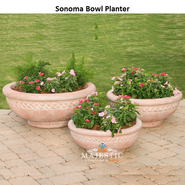 Sonoma Series Bowl Planters - Majestic Fountains and More.