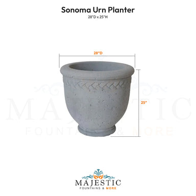 Sonoma Urn Planter Size - Majestic Fountains
