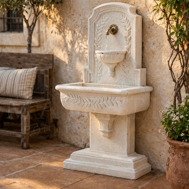 Sorrentine Concrete Outdoor Wall Fountain with Sorrento Spout - 1190 - Majestic Fountains
