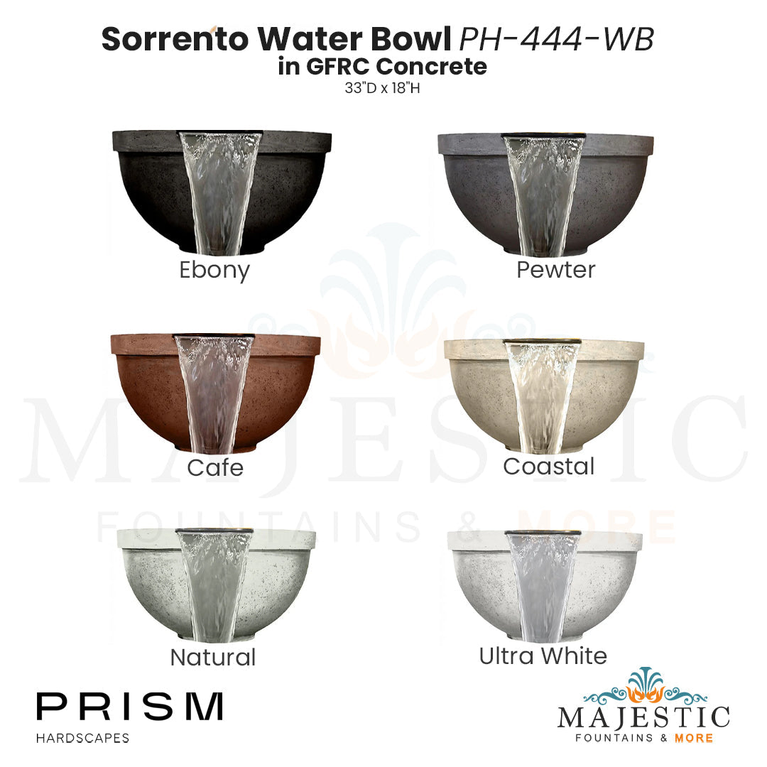 Sorrento Water Bowl PH-444-WB in GFRC - Majestic Fountains