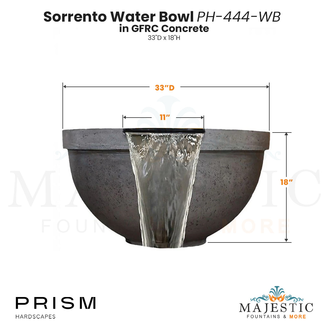 Sorrento Water Bowl PH-444-WB in GFRC Size  - Majestic Fountains