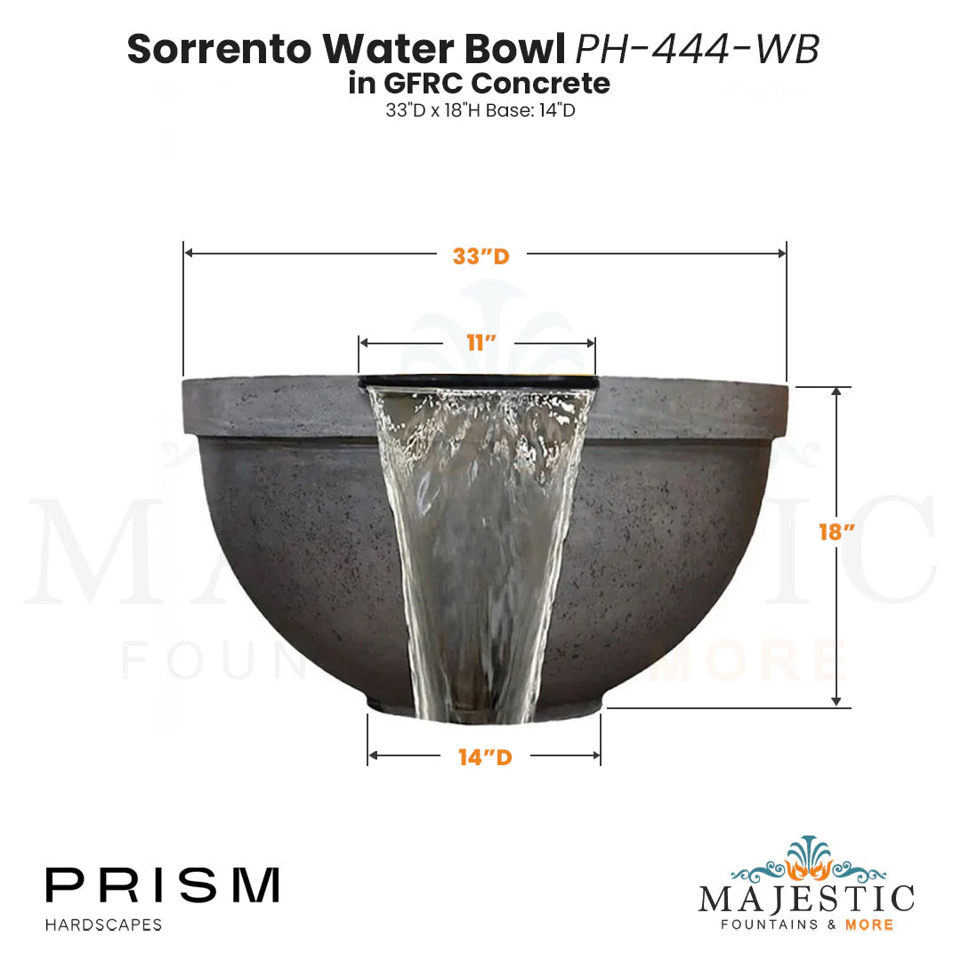 Sorrento Water Bowl PH-444-WB in GFRC Size  - Majestic Fountains