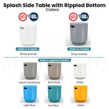 Splash Side Table with Rippled Bottom - Swatch- Majestic Fountains