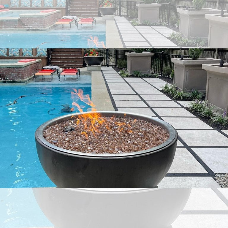 QUICKSHIP Spun Fire Bowl in Powder Coated Aluminum in Walnut Finish by HPC