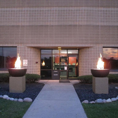 Spun Fire Bowl in Powder Coated Aluminum in Walnut Finish by HPC - Majestic Fountains