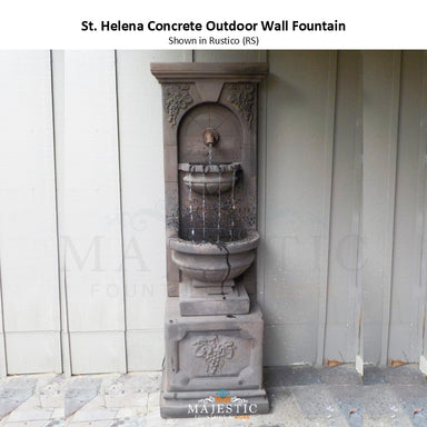St. Helena Concrete Outdoor Wall Fountain - 1577-1578 - Majestic Fountains