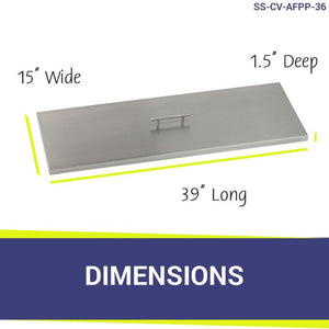 Stainless Steel Rectangular Lid for Rectangle Drop-In Fire Pit Pan - Majestic fountains