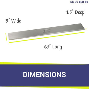Stainless Steel linear Lid for linear Drop-In Fire Pit Pan - Majestic fountains