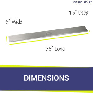Stainless Steel linear Lid for linear Drop-In Fire Pit Pan - Majestic fountains