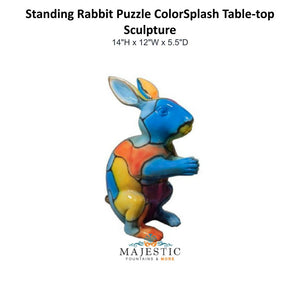 Standing Rabbit Puzzle ColorSplash Table-top Sculpture - Majestic Fountains & More