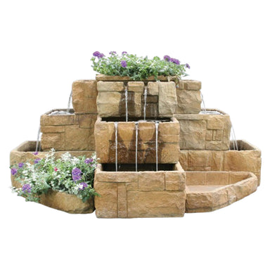 Stone Courtyard Cascade Large Fountain in Cast Stone - Majestic Fountains.jpg