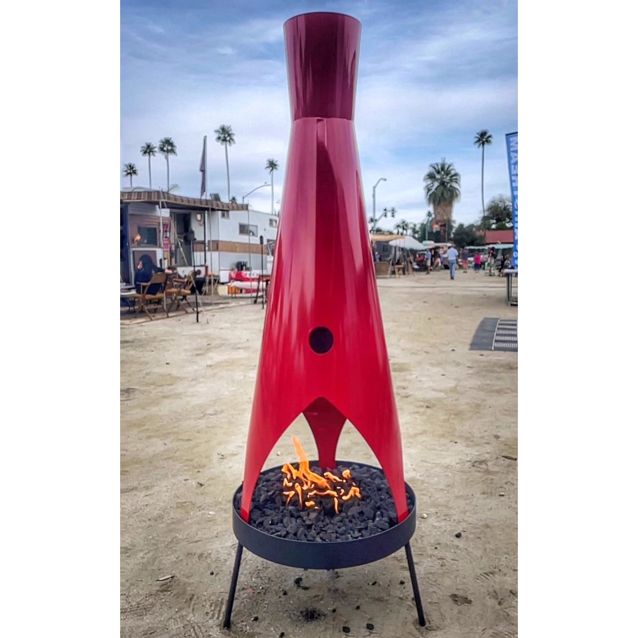 Stratofire 9Ft Tall Fire Sculpture - Majestic Fountains and More