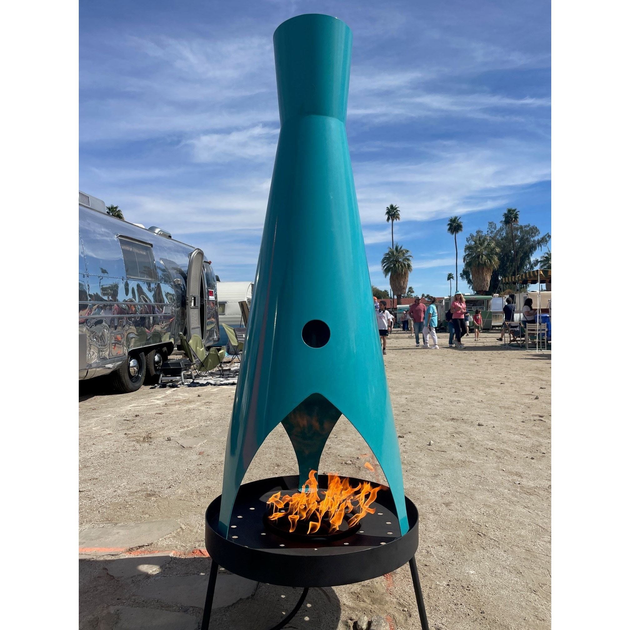 Stratofire 9Ft Tall Fire Sculpture - Majestic Fountains and More
