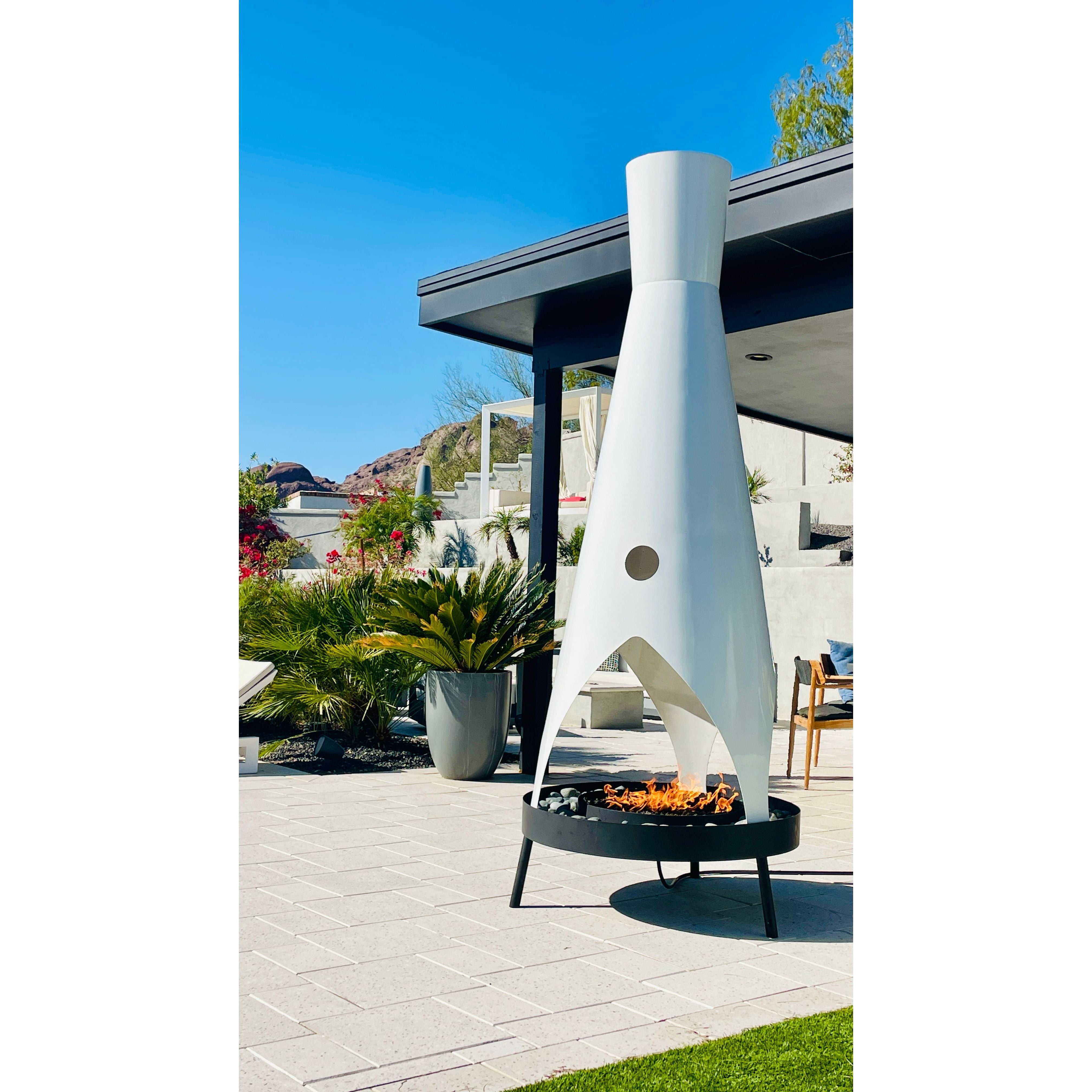 Stratofire 9Ft Tall Fire Sculpture - Majestic Fountains and More