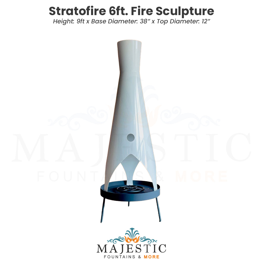 Stratofire 6Ft Fire Sculpture - Majestic Fountains and More