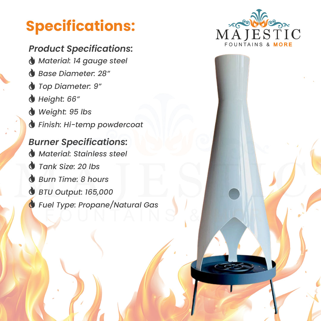 Stratofire 6Ft Fire Sculpture - Majestic Fountains and More
