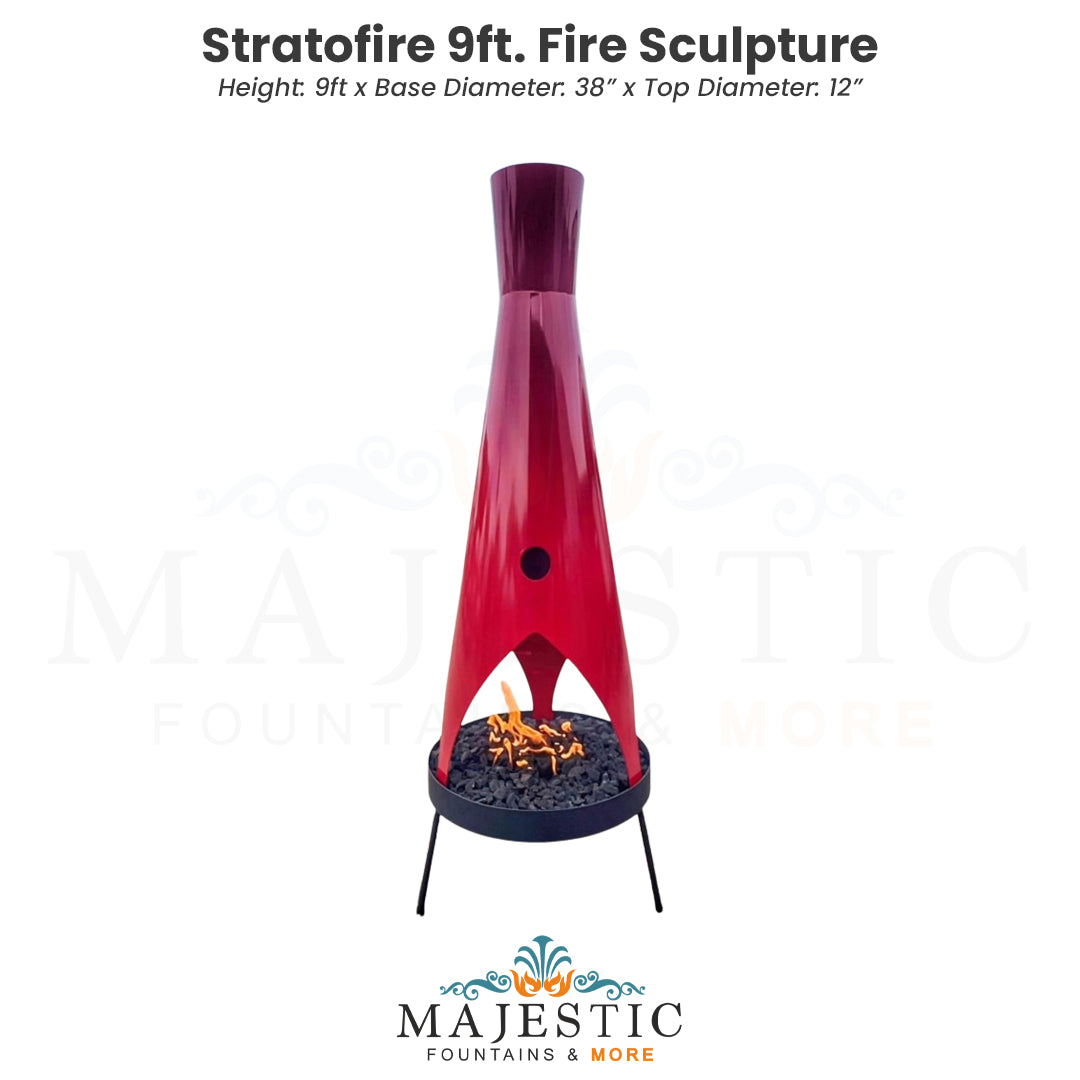 Stratofire 9ft. Tall Fire Sculpture  - Majestic Fountains