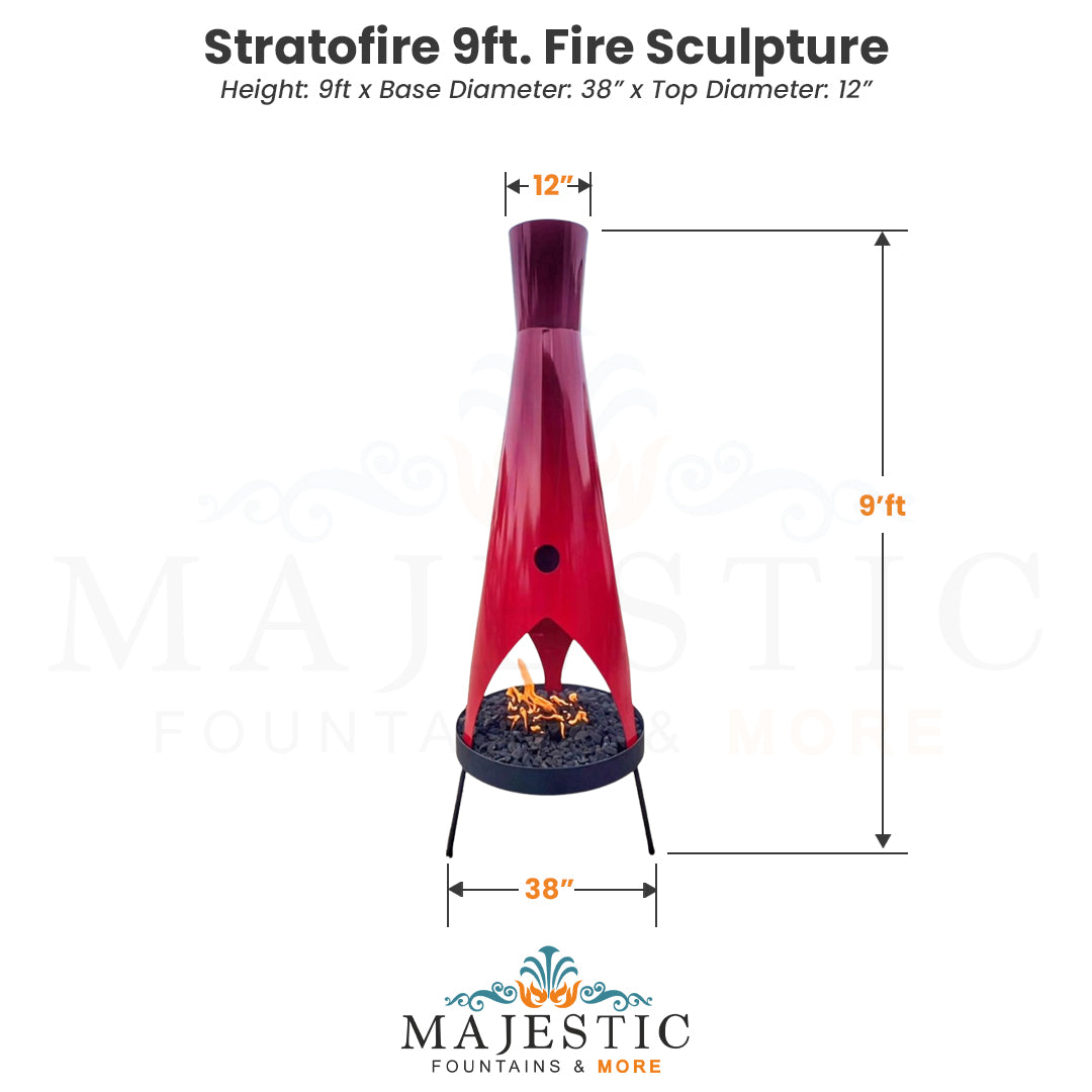 Stratofire 9ft. Tall Fire Sculpture  - Majestic Fountains