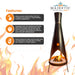 Stratofire 9ft. Tall Wood Burning Fire Sculpture  - Majestic Fountains