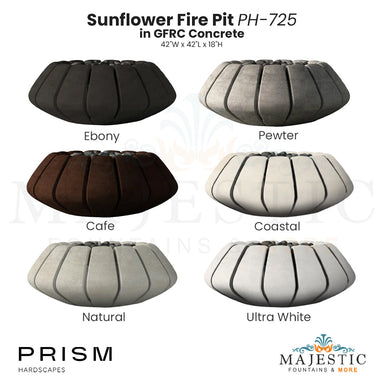 Sunflower Fire Pit PH-725 in GFRC Concrete by Prism Hardscapes - Majestic Fountains and More