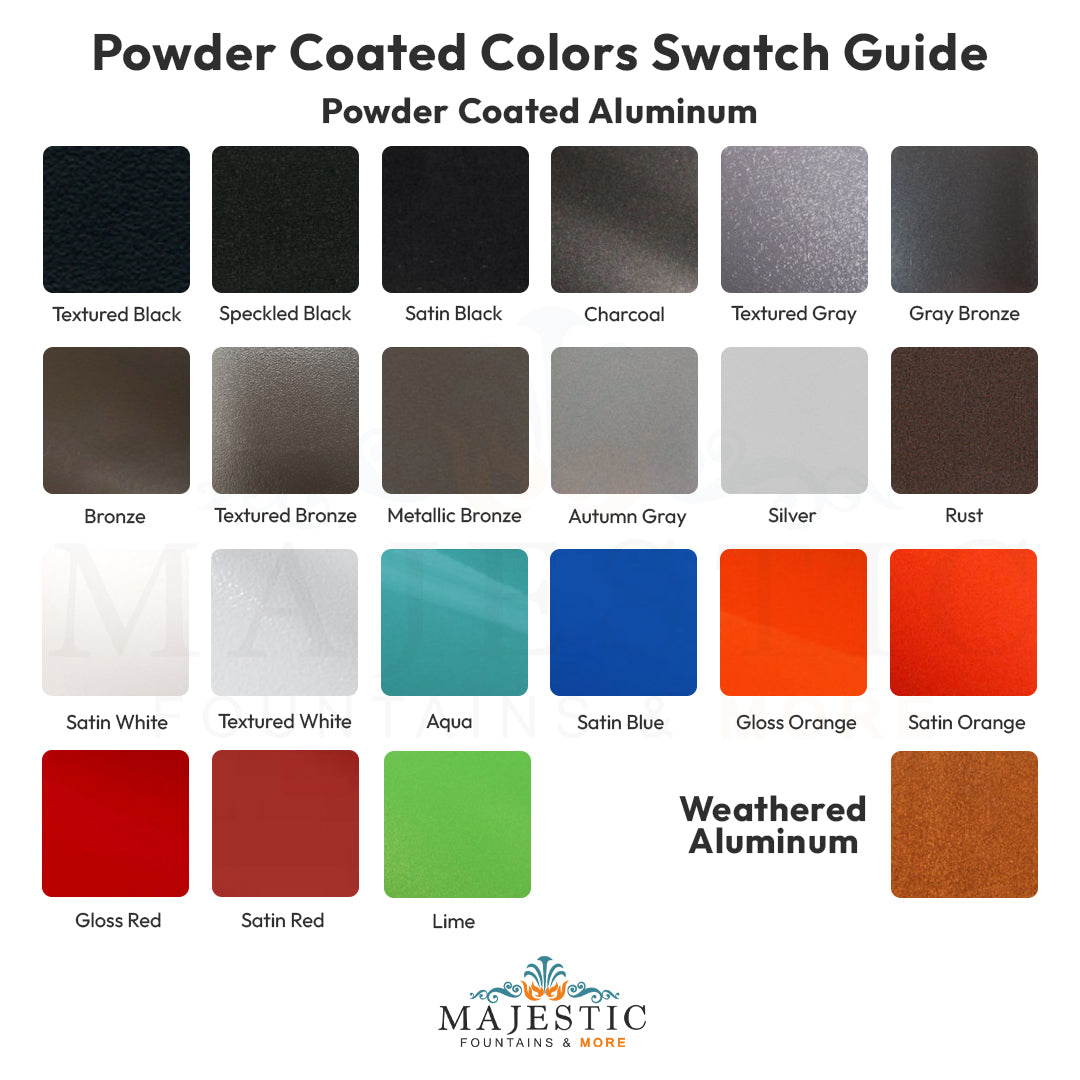 Swatch Guide Weathered Aluminum - Majestic Fountains