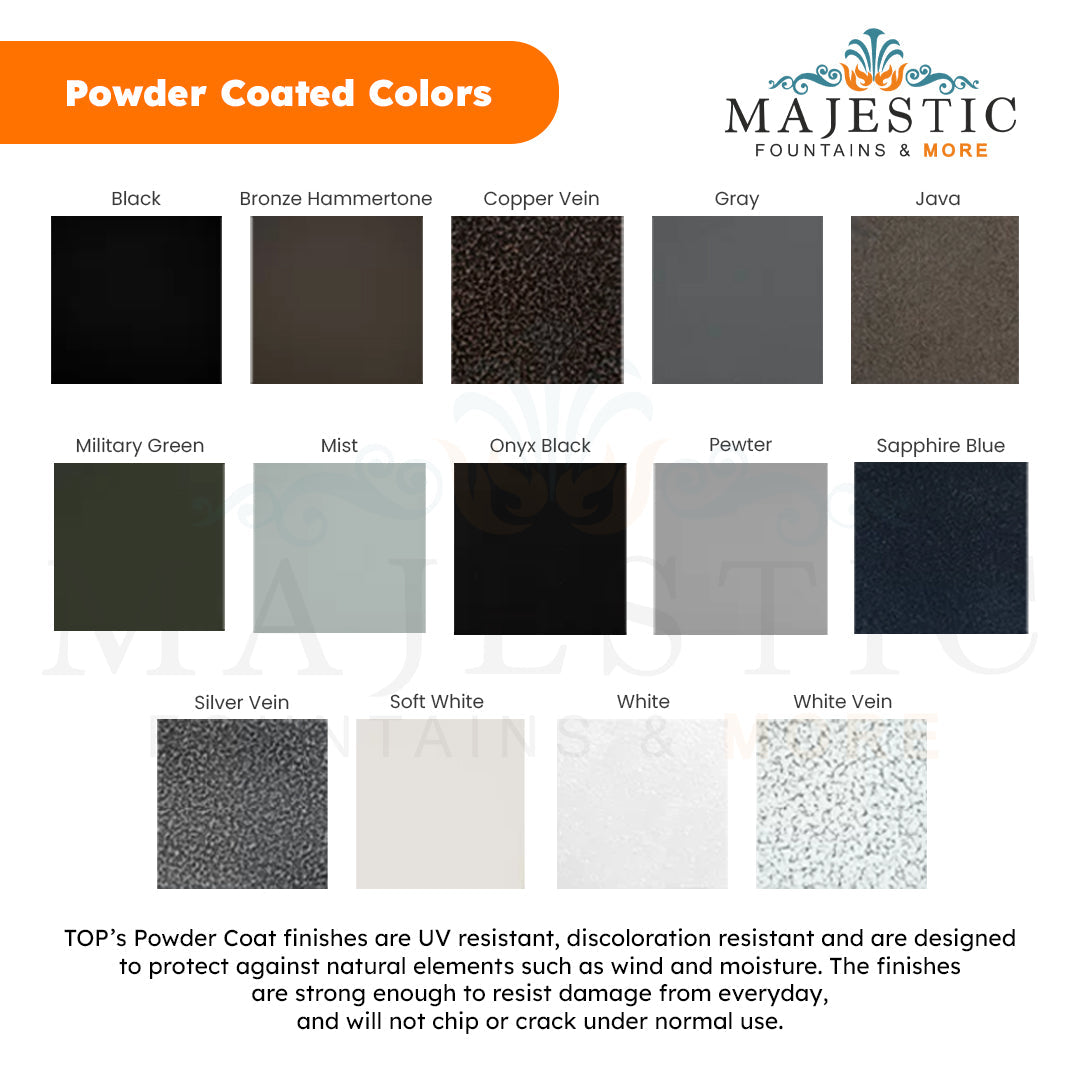 TOP Powder Coat Swatches - Majestic Fountains and More