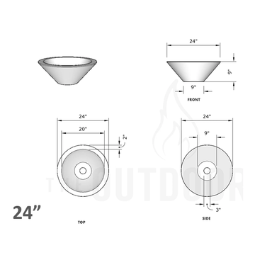 TOP Fires Cazo Planter Bowl in GFRC by The Outdoor Plus - Majestic Fountains