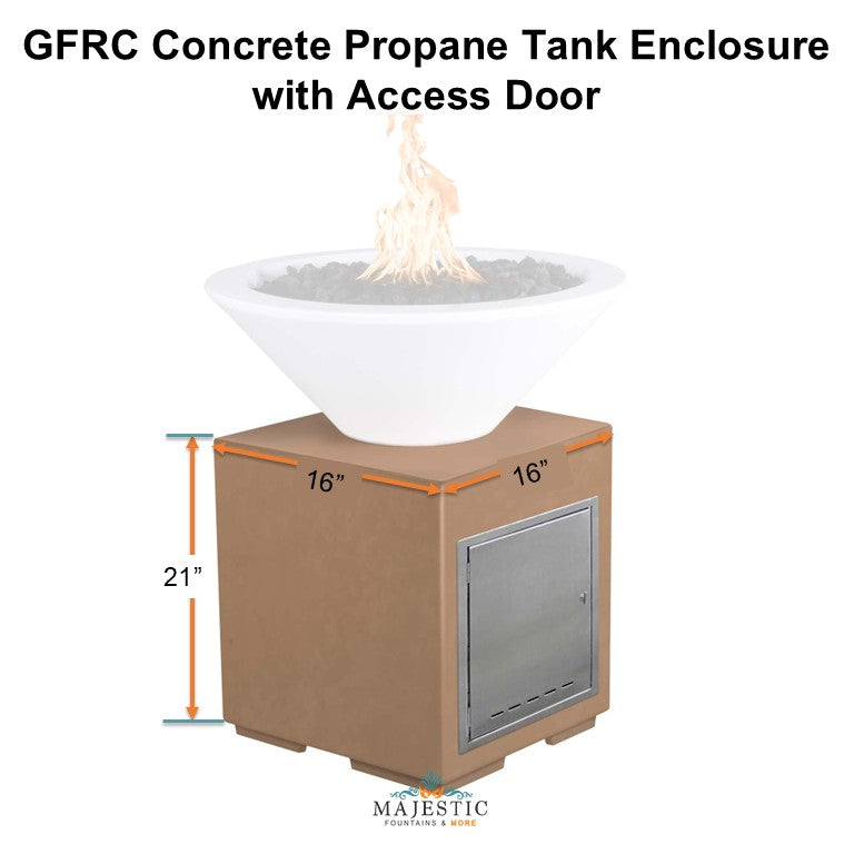 TOP GFRC Concrete Propane Tank Enclosure with Access Door - Majestic Fountains.