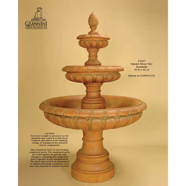Talenti Concrete 3 Tier - Outdoor Courtyard Fountain - 1247 - Majestic Fountains