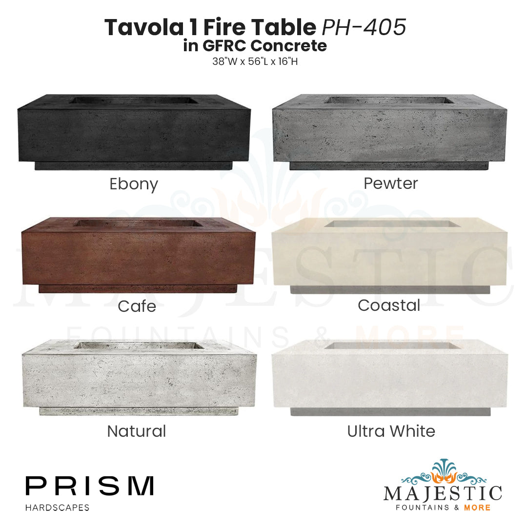 Tavola 1 Fire Table PH-405 in GFRC Concrete by Prism Hardscapes - Majestic Fountains