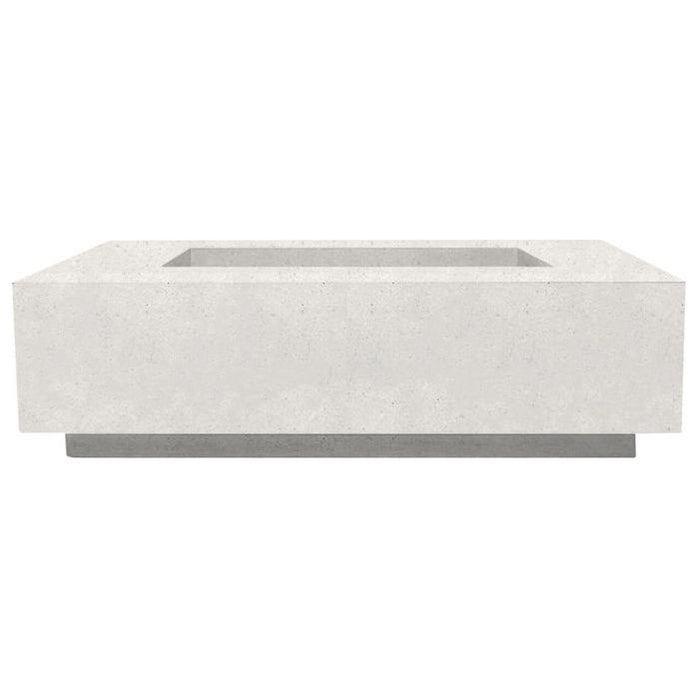 Tavola 1 Fire Table in GFRC Concrete by Prism Hardscapes shown in Ultra White - Majestic Fountains and More