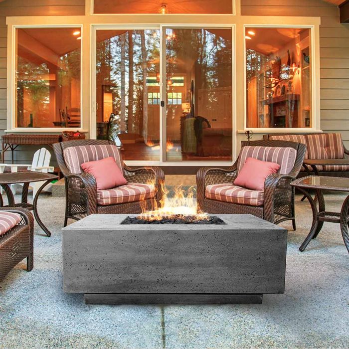 Tavola 7 Fire Table in GFRC Concrete by Prism Hardscapes - Majestic Fountains and More