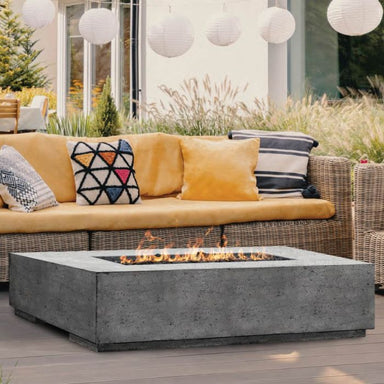 Tavola 8 Fire Table in GFRC Concrete by Prism Hardscapes - Majestic Fountains and More