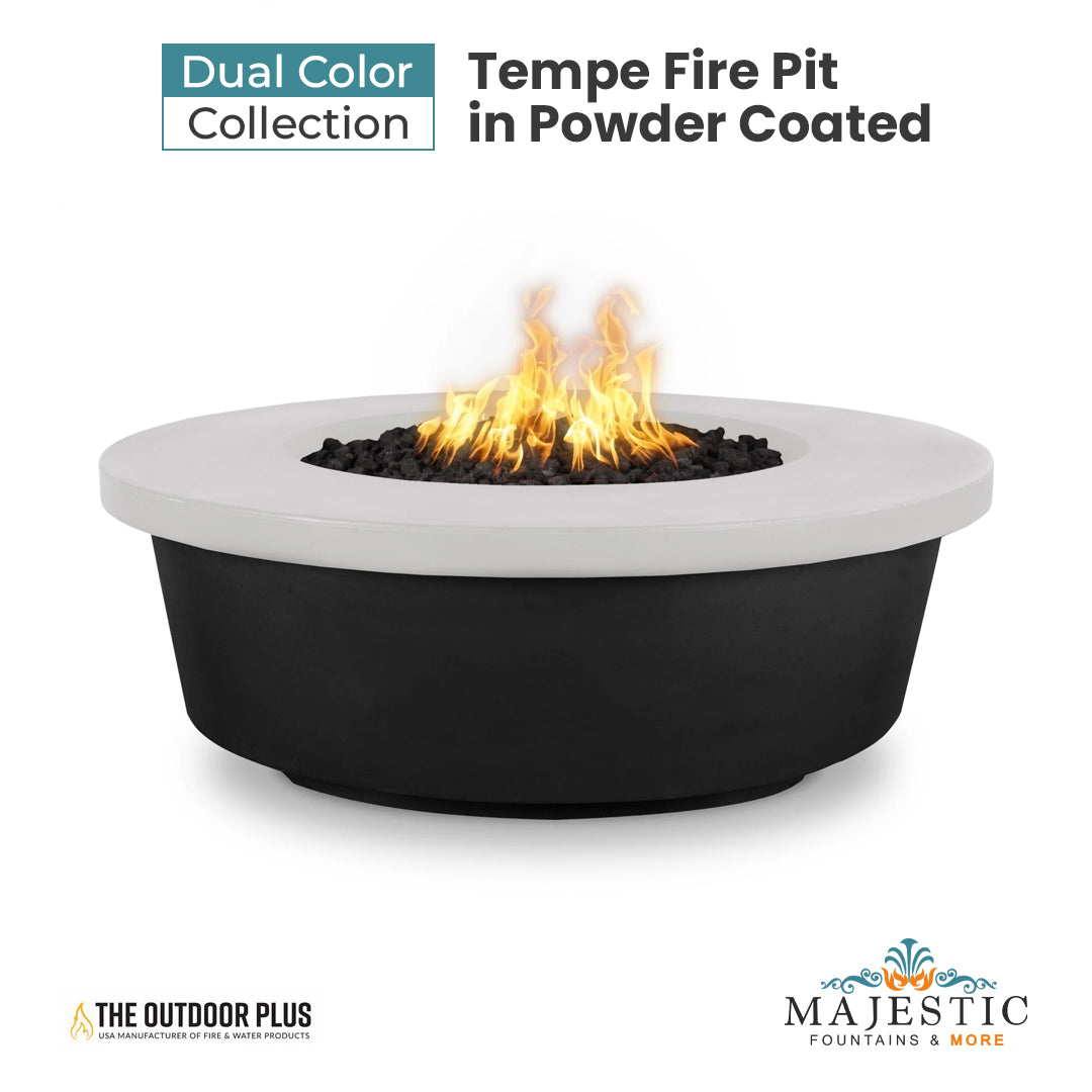The Outdoor Plus Tempe Fire Pit in Powder Coated Steel - Majestic Fountains and More