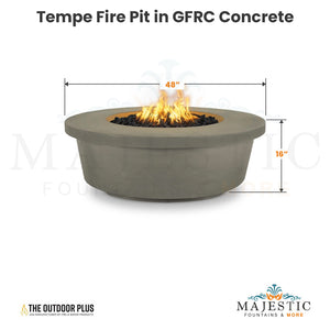 Tempe Fire Pit in GFRC Concrete Size - Majestic Fountains