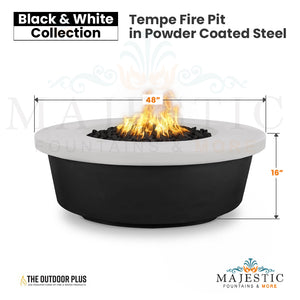 Tempe Fire Pit in Powder Coated Steel Size - Majestic Fountains