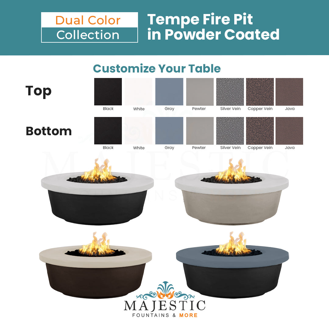 The Outdoor Plus Tempe Fire Pit in Powder Coated Steel - Majestic Fountains and More