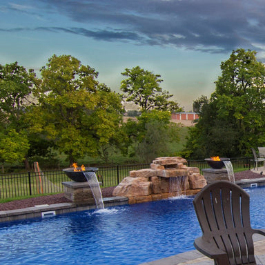 Tempe Fire and Water Bowl in Hammered Copper by HPC - Majestic Fountains and More