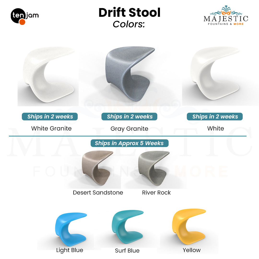 Tenjam Drift Stool In-Pool & Patio Furniture - Majestic Fountains