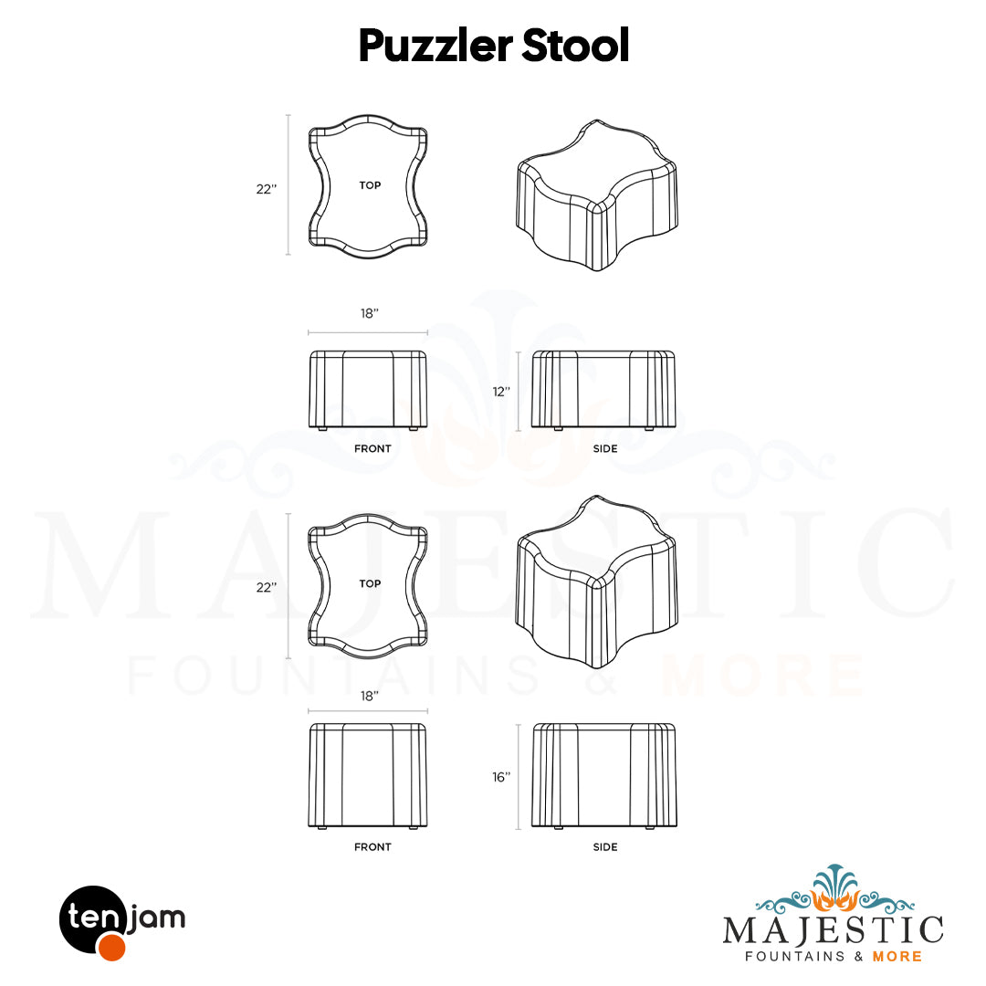Tenjam Puzzler Stool - Majestic Fountains