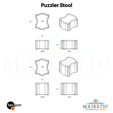 Tenjam Puzzler Stool - Majestic Fountains