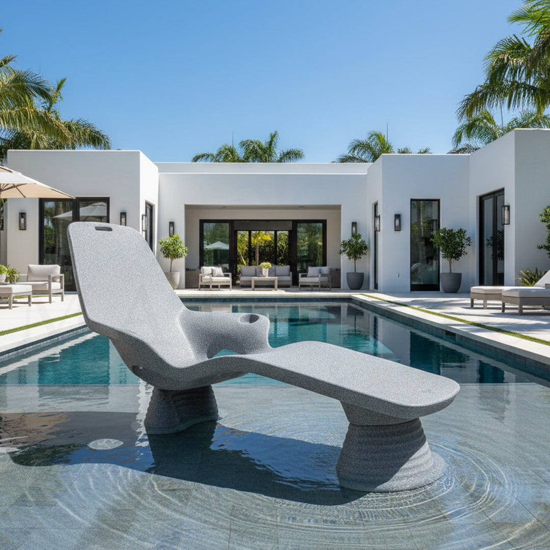 Tenjam Shayz In-Pool Lounger in Grey Granite  - Majestic Fountains