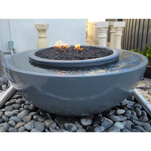 Serene 360 Spill Fire and Water Bowl Fountain Kit in GFRC Concrete - Majestic Fountains and More