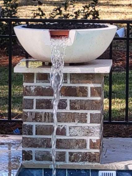 TessaRai Round Fire & Water Bowl in GFRC Concrete