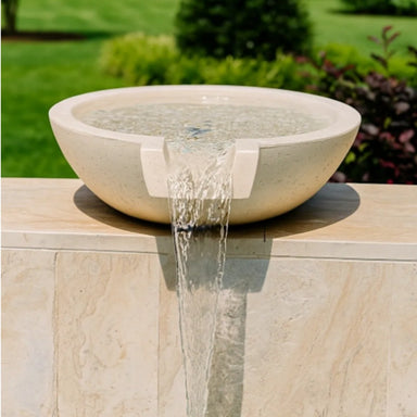 TessaRai Round Water Bowl in GFRC Concrete - Majestic fountains and More