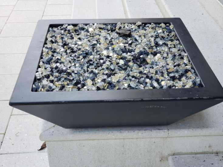 TessaRai Square Fire Bowl in GFRC Concrete - Majestic Fountains and More