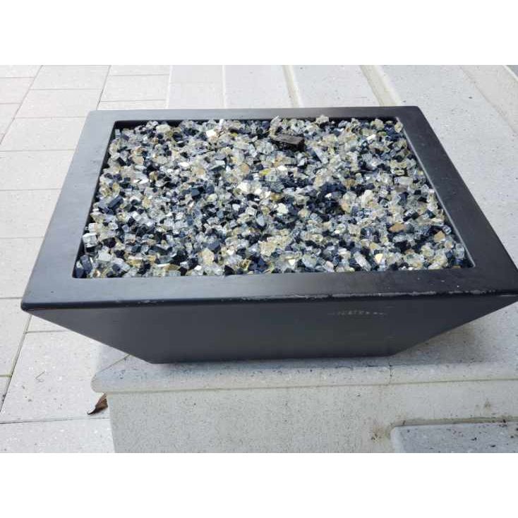 TessaRai Square Fire Bowl in GFRC Concrete - Majestic Fountains and More